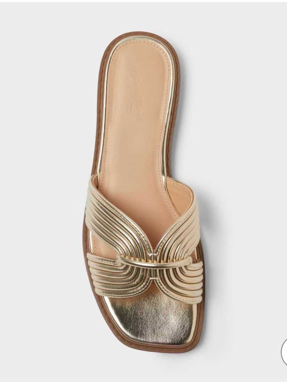 Universal Thread Gold Metallic Slide Sandals